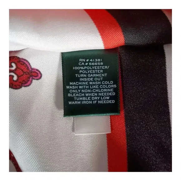 Ralph Lauren Scarf Top Tunic Poncho Kimono Red Multi Women's Small - Picture 5 of 5